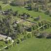 Oblique aerial view centred on the walled garden, taken from the NNW.