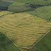 Oblique aerial view of the cropmarks of the fort and pit alignment on Whitelaw Hill, taken from the NE.