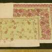 Interior. Main office area, ground floor, sample room, detail of paper pattern with floral design