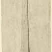 Perspective elevation by William Playfair of an obelisk inscribed with measurements (a proposed design for the Scott Monument) with a pencil sketch of a doorway on the reverse
