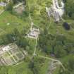 Oblique aerial view of Threave House stables and kitchen garden, taken from the SW.