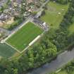 Oblique aerial view of Annan Athletic Football Club, taken from the N.