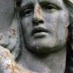 Detail of angel sculpture on monument in memory of Alexander Allan. Located in the Glasgow Necropolis.