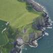 Oblique aerial view of Cruggleton Castle, taken from the S.