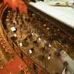 Interior. Auditorium, orchestra pit from balcony to N