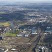 General oblique aerial view of Glasgow city centre showing M74 extension looking E, centred on the Polmadie area, taken from the W.