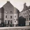 General view of Old Custom House, Dundee showing the premises of John S Bradford and Charles Robertson butcher

