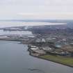 General oblique view centred on the harbour with Leith Docks adjacent, taken from the W.