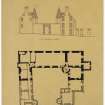 Argyll Lodging, Stirling.
Plan of second floor. W elevation to street.