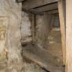 Interior. Ground floor, W room, detail of window and wooden chute