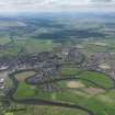 General oblique aerial view of the city looking W towards the River Forth valley and the Mentieth Hills, centred on Stirling Castle, taken from the E.