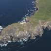 Oblique aerial view of the Sumburgh Head lighthouse, taken from the SE.
