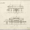 South and West elevation drawings for the Royal and Ancient Club House, St Andrews.
Titled: 'Union Club St Andrews. Sketches of proposed alterations'.
