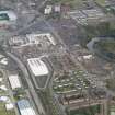 Oblique aerial view of the Dalmarnock-Dalbeth-Carmyle area of Glasgow and the construction of the Glasgow 2014 Commonwealth Games facilities with Celtic Park beyond, taken from the WSW.