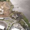 General oblique aerial view of Alloa, centred on former dock warehouse near Alloa Park, taken from the N