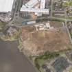 General oblique aerial view of Alloa, centred on former dock warehouse near Alloa Park, taken from the S