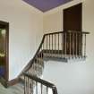 Interior. Flying stair to tower access door. Detail
