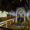 Interior view of Dalziel High Parish Church, Motherwell. Balcony level. General view from ESE.