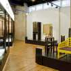 View of Mackintosh furniture exhibition area in basement of school.