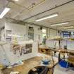 View of studio workbenches in the jewellery and silversmithing department within Newbery Tower