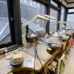 View of studio workbenches in the jewellery and silversmithing department within Newbery Tower