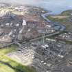 General oblique aerial view of Grangemouth oil refinery, taken from the SSE.