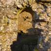 Detailed view of the arched opening to the Western end of the South elevation of Kirkapol Chapel, Tiree, taken from the South.