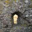 Detailed view of arched window opening to the North elevation of Kirkapol Chapel, Tiree.