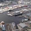 Oblique aerial view of Aberdeen Harbour with the Victoria Bridge beyond, looking to the WSW.