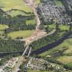 Oblique aerial view of the Fochabers by-pass under constrcution, looking to the ESE.