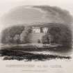 Engraving of Cambusnethan House above the Clyde.
Titled 'Cambusnethan on the Clyde. W. Wilson del. R Rhodes sculp. London, published by Longman, Hurst and Rees, 1 May 1815.'