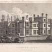 Engraving of Dalmeny House.
Titled: 'Dalmeny Park, Linlithgowshire. Drawn by J. P. Neale. Engraved by A. Cruse. Jones & Co., Temple of the Muses, Finsbury Square, London.'