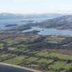 General oblique aerial view of Benderloch with Loch Creran and Loch Linnhe beyond, looking NNW.