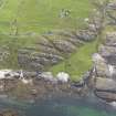 Oblique aerial view of Dun Beag, Vaul, Tiree, looking to the W.