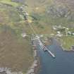General oblique aerial view of Scalasaig and the pier at Port an Obain, taken from the WSW,