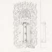 Traquair House, interior
Drawing of wrought iron door plate and knocker plate dated 1705, main entrance door