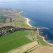 Oblique aerial view of Kingsbarns Golf Course, with the Cambo Estate to the foreground, taken from SE.