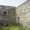 Interior. Bothy to N of main house, view from N showing blocked openings