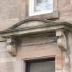 Detail of pediment above entrance doorway to 3 MacKinlay Street, Rothesay, Bute