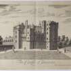 Pl.28 Inverary Castle. Copy of copper plate engraving titled 'The Castle of Inveraro. Sold by I. Nutting, Engraver & Print Seller at ye Gold & Blew Fanns, in Fleet Street, near Salisbury Court.'