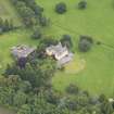 Oblique aerial view of Gargunnock House and stables, taken from the SSW.