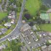 Oblique aerial view of Lochmaben Parish Church, taken from the W.