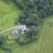 Oblique aerial view of Carnsalloch House stables and cottage, taken from the NNE.