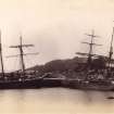 View of sailing ships in harbour.
Titled: 'Charlestown Harbour.'