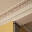 Interior. First floorr, drawing room, detail of cornice