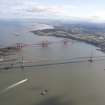 General oblique aerial view of Forth Bridge and Forth Road Bridge, taken from the WNW.