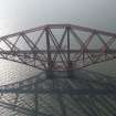 Oblique aerial view of one of the spans of the Forth Rail Bridge, looking W.