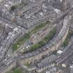 Oblique aerial view of the Edinburgh Tram Works on Shandwick Place, taken from the S.