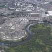Oblique aerial view of the Glasgow Commonwealth Games Site during construction works, taken from the ESE.
