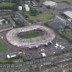 Oblique aerial view of Hampden Park Stadium, taken from the S.
